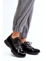 Dámské kožené sportovní boty model 21638349 černé - Zazoo