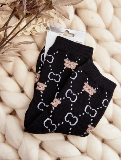 Ciepłe Skarpety Bawełniane Z Misiami Czarne