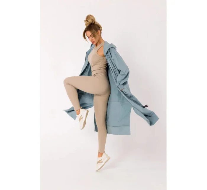 Rebrované pletené legíny M734 béžové - Moe