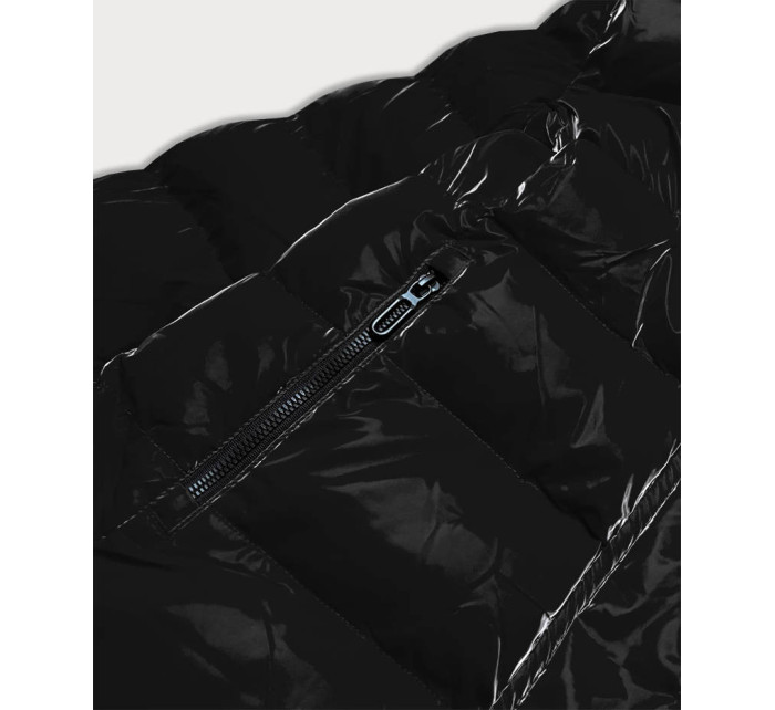 Čierna dámska prešívaná bunda (W807 #)