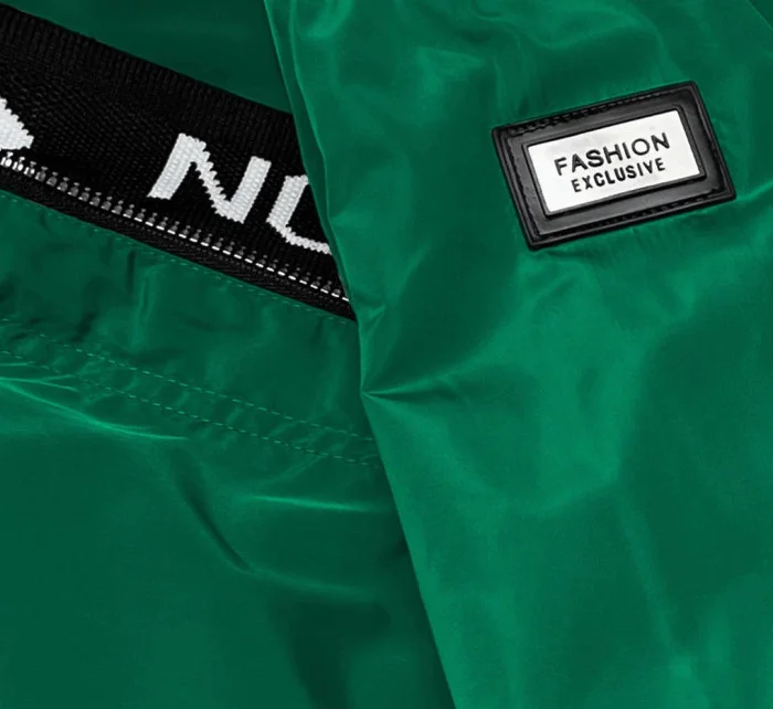 Tenká zelená dámská bunda s ozdobnou lemovkou model 18038046 - S'WEST