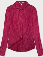 Dámske tričko so striebornými pásikmi v tmavoružovej farbe (AWT0111)