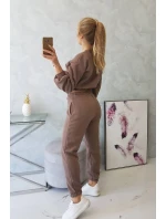 Zateplený set s krátkou mikinou mocca Zateplený set s krátkou mikinou mocca