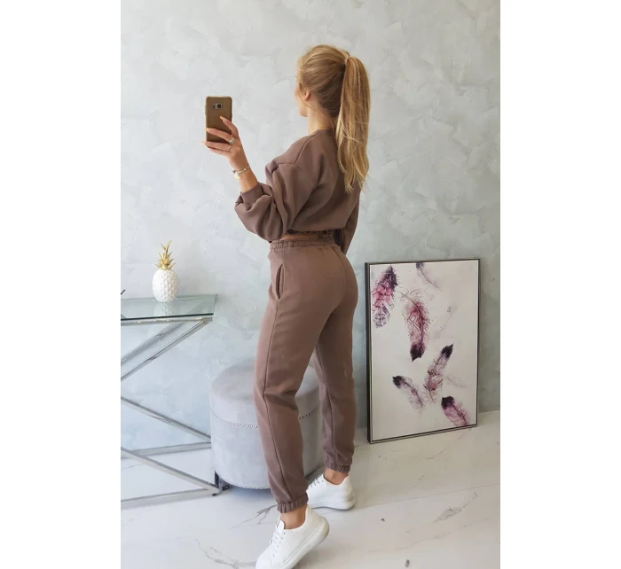 Zateplený set s krátkou mikinou mocca Zateplený set s krátkou mikinou mocca