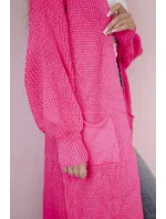 Svetr dlouhý kardigan růžový model 20281301 - K-Fashion