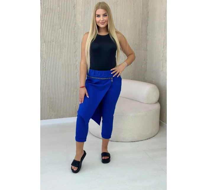 Punto Milano Zimní kalhoty s ozdobným zipem chrpově modrá Punto Milano Zimní kalhoty s ozdobným zipem chrpově modrá