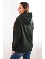 Dámská mikina s kapucí a model 21494991 z bavlny tmavě zelená - K-Fashion