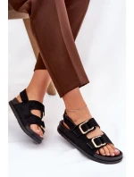 Sandały Damskie Z Klamrami Czarne Seladith Sandały Damskie Z Klamrami Czarne Seladith