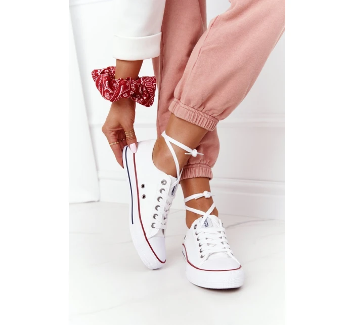 Damskie Trampki Big Star Gumowy Nosek Białe DD274336