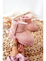 Dětské Teplé Sněhule Semišové Růžové model 21520878 - Boto