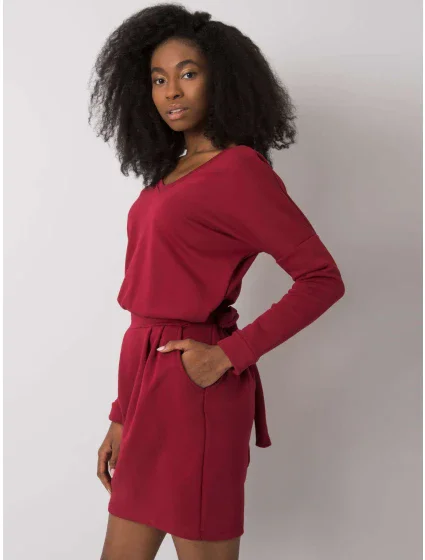 Šaty RV SK model 16732250 kaštanová - FPrice Šaty RV SK model 16732250 kaštanová - FPrice