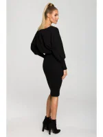 Pletené šaty v hladké černé model 17626025 - Moe
