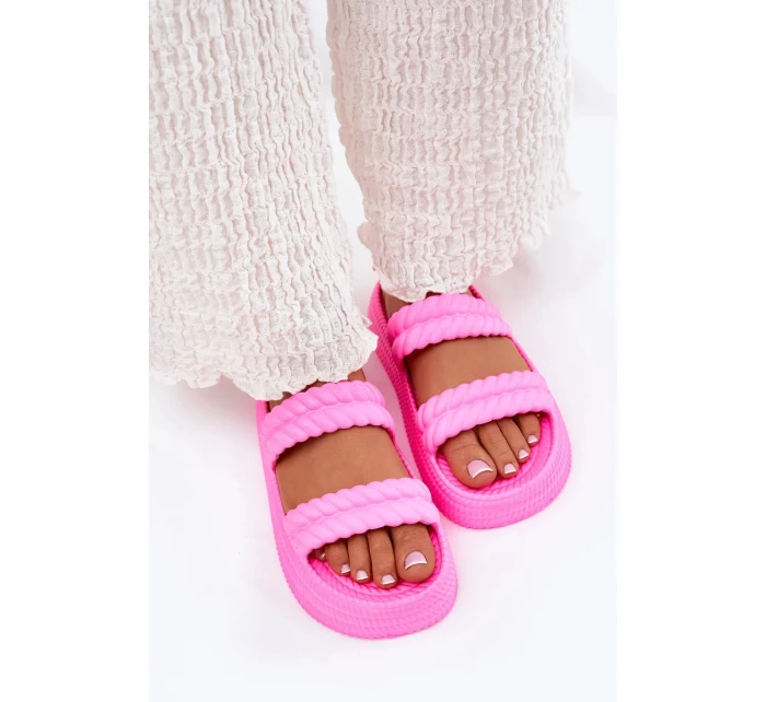 Dámske ľahké papuče na platforme S.Barski - fuchsiová
