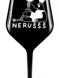 NERUŠŠŠ - černá nerozbitná sklenice na víno 470 ml