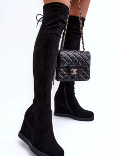 Čižmy na klinovom podpätku NS362P čierne - Step in style