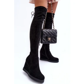 Čižmy na klinovom podpätku NS362P čierne - Step in style Čižmy na klinovom podpätku NS362P čierne - Step in style