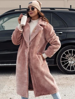 Dámsky zimný kabát GLAMFUR dlhý kožuch ružový FashionStreet TY4700