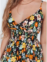 maxi šaty černé s květinami model 21990235 - Dstreet