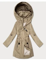 Dámska tmavobéžová bunda Goodlookin s ohrnutými rukávmi (B8556-12)