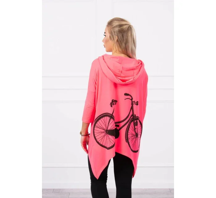 Mikina s potiskem kola růžová neonová Mikina s potiskem kola růžová neonová