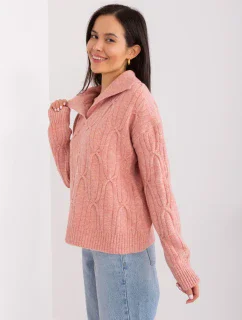 Sweter AT SW  ciemny różowy model 19034293 - FPrice