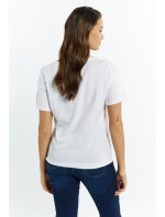 Monnari Tričká Pletené tričko s kamienkovou aplikáciou White