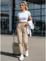 Dámské světle broskvové velurové tepláky Dstreet model 21993582 - FashionStreet