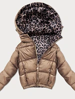 Dámska obojstranná krátka bunda Minority brown camouflage (M6-6001-305)