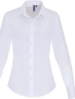 PR Popelínová elastická halenka s dl. rukávem 39.0 white model 22483802 - Premier
