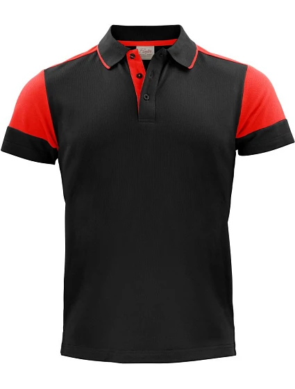 Prime Polo Men Pánské piqué polo z těžké bavlny model 22453312 black/red - Printer Prime Polo Men Pánské piqué polo z těžké bavlny model 22453312 black/red - Printer
