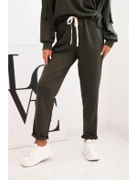 Dámský komplet máslový s třásněmi na rukávech khaki Dámský komplet máslový s třásněmi na rukávech khaki