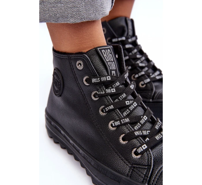 Trampki Damskie Big Star Wysokie Ocieplane Czarne EE274110 Trampki Damskie Big Star Wysokie Ocieplane Czarne EE274110