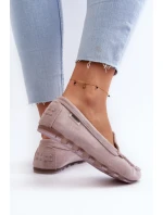 Mokasyny Damskie Z Eko Zamszu Fioletowe Amrutia