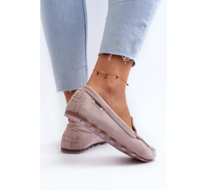 Mokasyny Damskie Z Eko Zamszu Fioletowe Amrutia