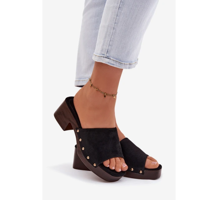 Dámské sandály na s zlatými přezkami Černé model 21951383 - Boto