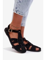 Dámske sandále Roman flat black Belanessa Dámske sandále Roman flat black Belanessa