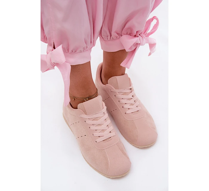 Dámské tenisky z eko semiše nízké růžové Melvelin