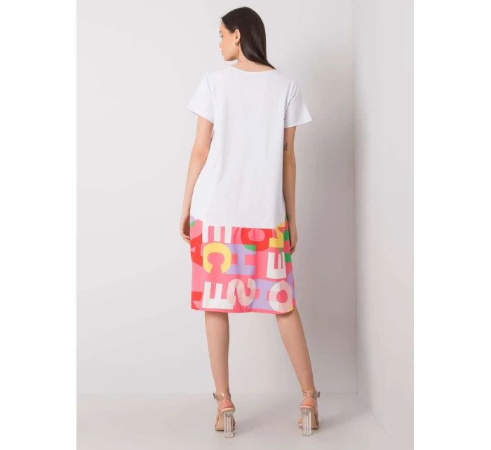 Šaty DHJ SK 13119.26P biela a ružová