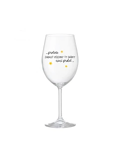 BECAUSE Balenie darčekov nie je problém - číry pohár na víno 350 ml