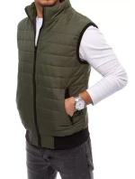 Pánska prešívaná zelená vesta FashionStreet TX4019