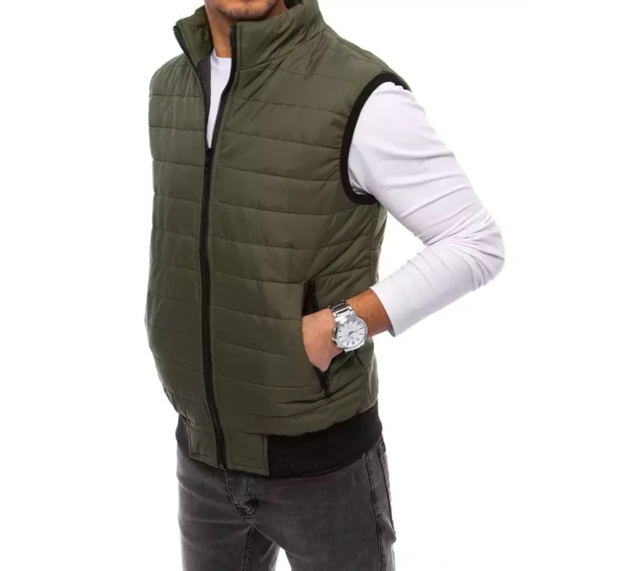 Pánska prešívaná zelená vesta FashionStreet TX4019