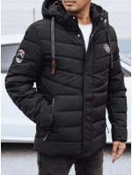 Pánská prošívaná zimní bunda s kapucí černá Dstreet model 21991462 - FashionStreet