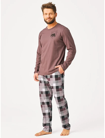 Pyžamo Key MNS 620 s dlhými rukávmi a nohavicami 3XL–4XL Pyžamo Key MNS 620 s dlhými rukávmi a nohavicami 3XL–4XL