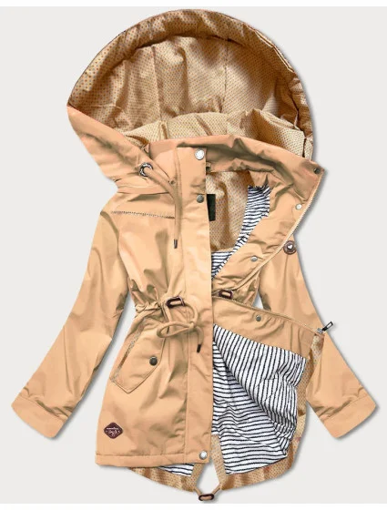 Dámska bunda parka v pieskovej farbe (CAN-561)