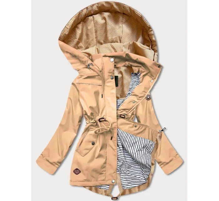 Dámska bunda parka v pieskovej farbe (CAN-561)