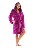 Dámsky župan Lilly extra s kapucňou 3/4 3320 jedna veľkosť fuchsiová - Vestis