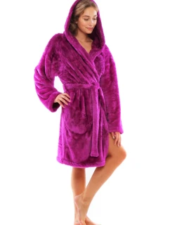 Dámsky župan Lilly extra s kapucňou 3/4 3320 jedna veľkosť fuchsiová - Vestis