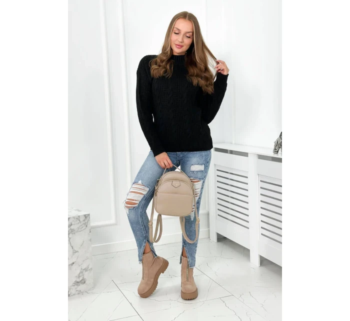 Sveter nasadený cez hlavu čierny