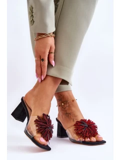 Módní pantofle na vysokém podpatku  Černá model 21617785 - S.Barski