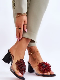 Módní pantofle na vysokém podpatku  Černá model 21617785 - S.Barski